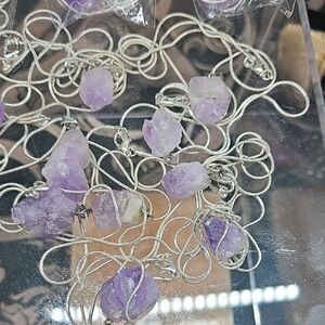 Purple Amethyst Pendant Necklace